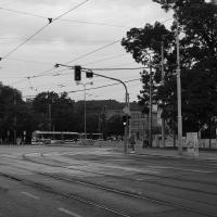 Brno, Straßenkreuzung.