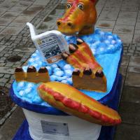 Drache in Badewanne, Sundsvall.