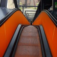 Zeche Zollverein, Rolltreppe und Schachtturm.